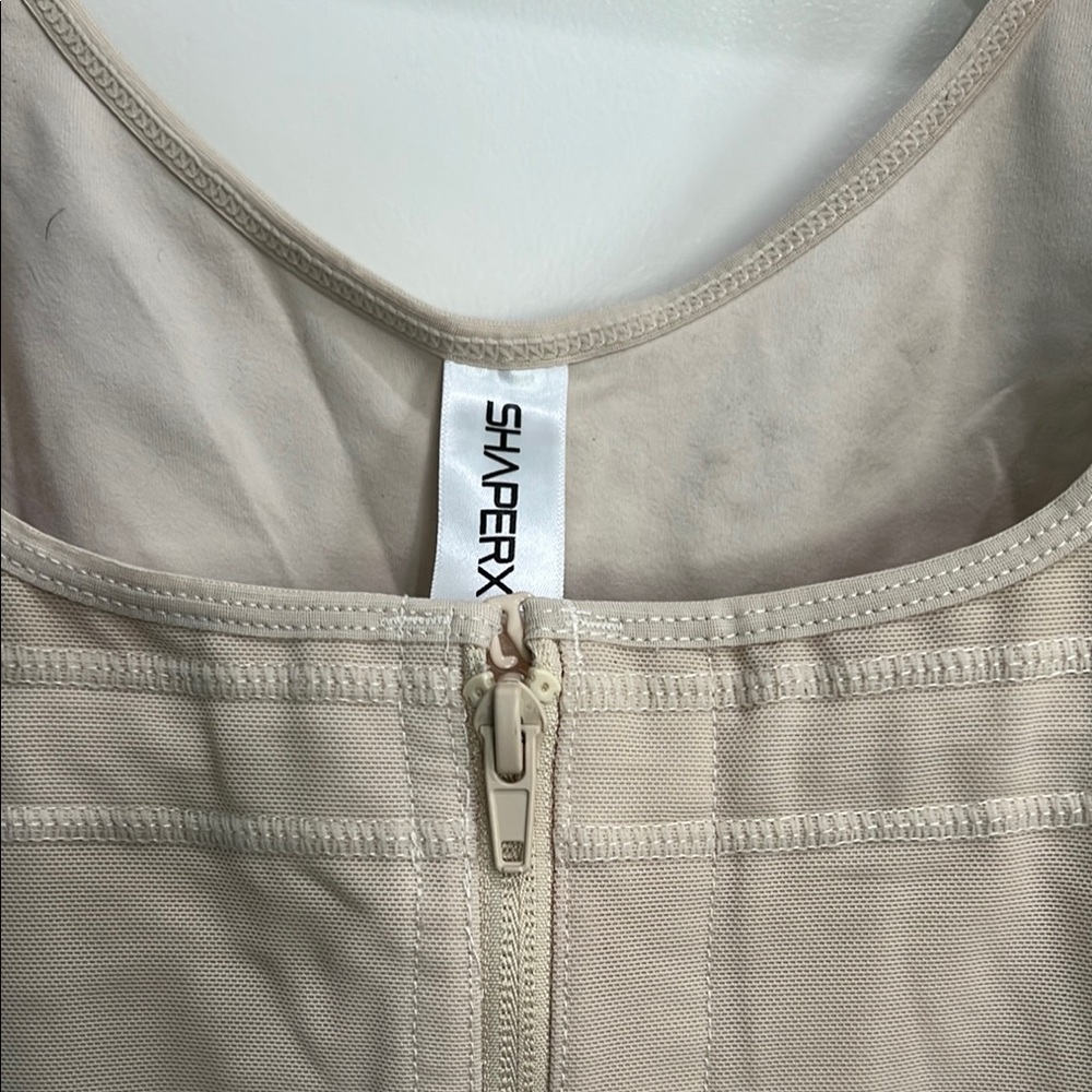 ShapeRX Beige Bodysuit with Lace Trim